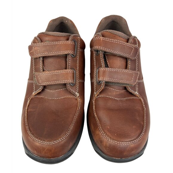 Dunham Other - Dunham Velcro Strap Shoes Brown Leather Men's 9.5 Wide 6E 8009SB